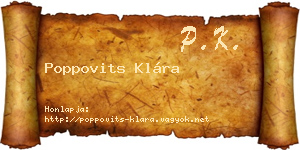 Poppovits Klára névjegykártya