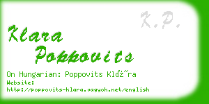 klara poppovits business card